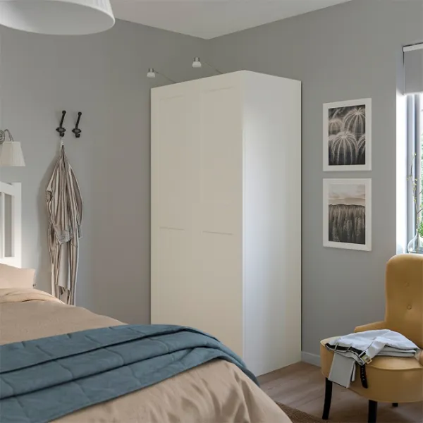 Шкаф Ikea Pax/Grimo 100 x 60см x 201.2 / ДСП / Белый photo 3