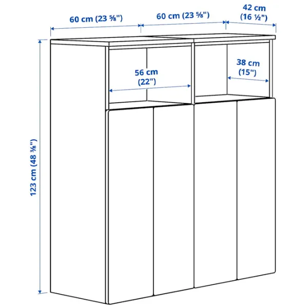 Шкаф Ikea Smastad/Platsa 120 x 42см x 123 / ДСП / Белый photo 4