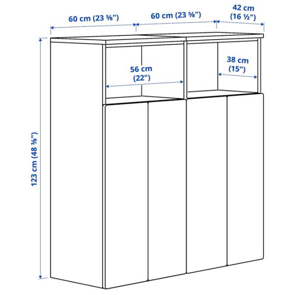 Шкаф Ikea Smastad/Platsa 120 x 42см x 123 / ДСП / Белый photo 4