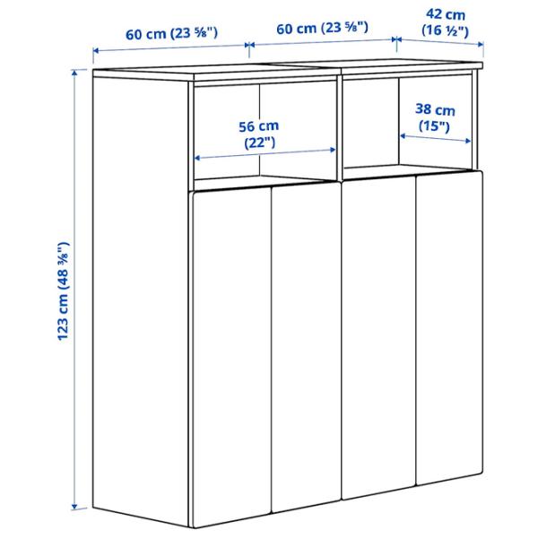 Шкаф Ikea Smastad/Platsa 120 x 42см x 123 / ДСП / Белый photo 5