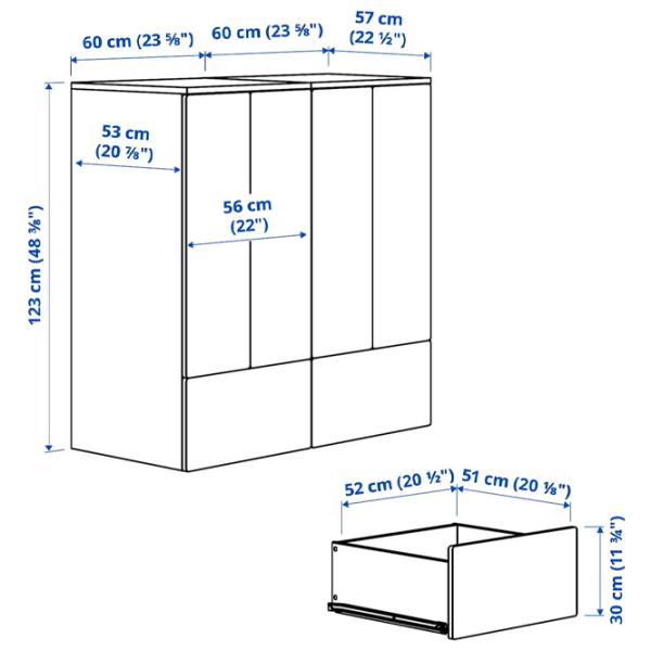 Dulap Ikea Smastad/Platsa 120 x 57 x 123 / DSP / Alb photo 6