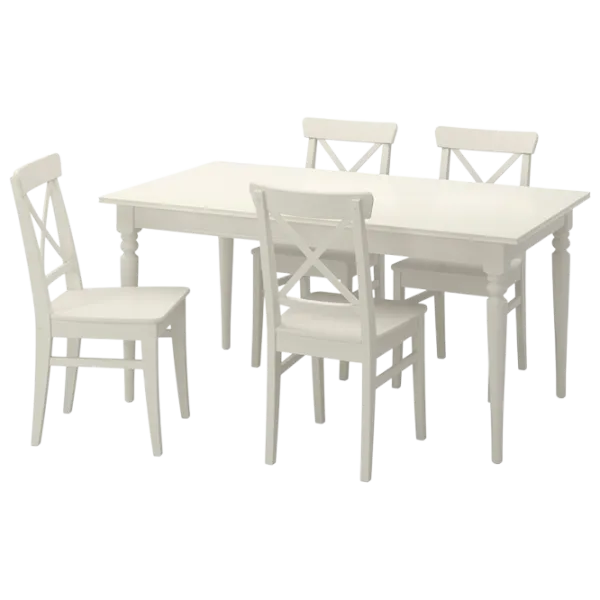 Set masă și scaune Ikea Ingatorp/Ingolf Dreptunghiulară / PAL / White photo 1