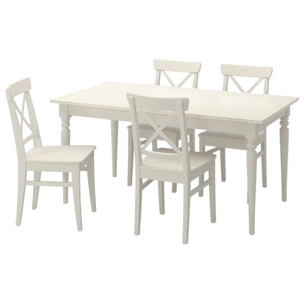 Set masă și scaune Ikea Ingatorp/Ingolf Dreptunghiulară / PAL / White photo 1