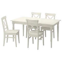 Set masă și scaune Ikea Ingatorp/Ingolf Dreptunghiulară / PAL / White