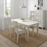 Set masă și scaune Ikea Ingatorp/Ingolf Dreptunghiulară / PAL / White photo 6