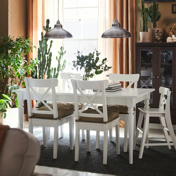 Set masă și scaune Ikea Ingatorp/Ingolf Dreptunghiulară / PAL / White photo 7