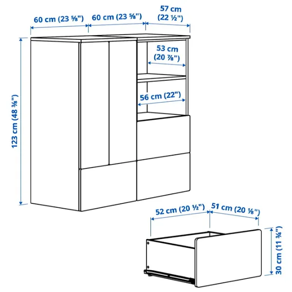 Dulap Ikea Smastad/Platsa 120 x 57 x 123 / DSP / Alb photo 6
