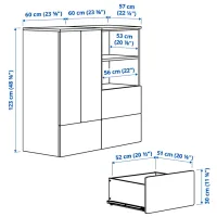 Dulap Ikea Smastad/Platsa 120 x 57 x 123 / DSP / Alb photo 6