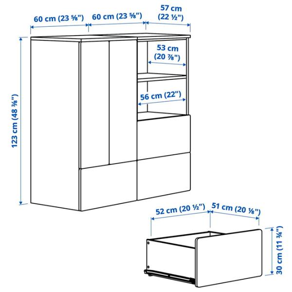 Шкаф Ikea Smastad/Platsa 120 x 57см x 123 / ДСП / Белый photo 6