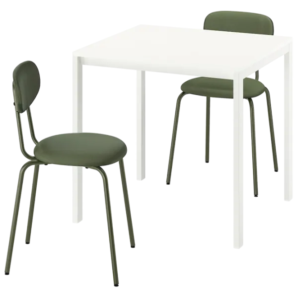 Обеденные стол со стульями Ikea Melltorp/Ostano/Remmarn Прямоугольная / ДСП / Белый photo 1
