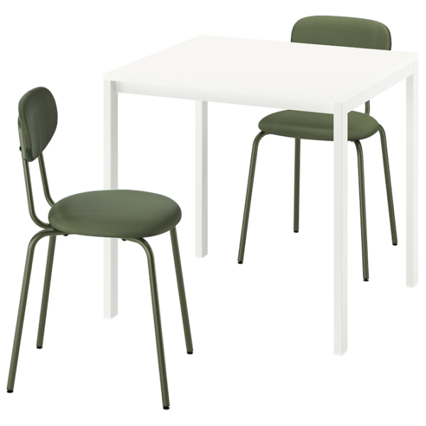 Обеденные стол со стульями Ikea Melltorp/Ostano/Remmarn Прямоугольная / ДСП / Белый photo 1