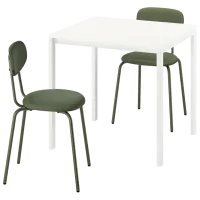 Обеденные стол со стульями Ikea Melltorp/Ostano/Remmarn Прямоугольная / ДСП / Белый