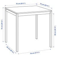 Set masă și scaune Ikea Melltorp/Ostano/Remmarn Dreptunghiulară / PAL / White photo 9