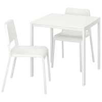 Обеденные стол со стульями Ikea Melltorp/Teodores Прямоугольная / ДСП / Белый