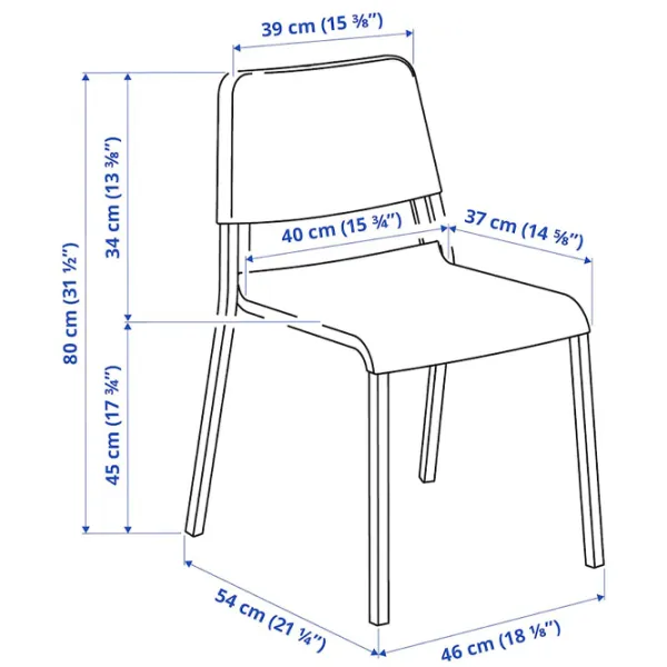 Обеденные стол со стульями Ikea Melltorp/Teodores Прямоугольная / ДСП / Белый photo 8