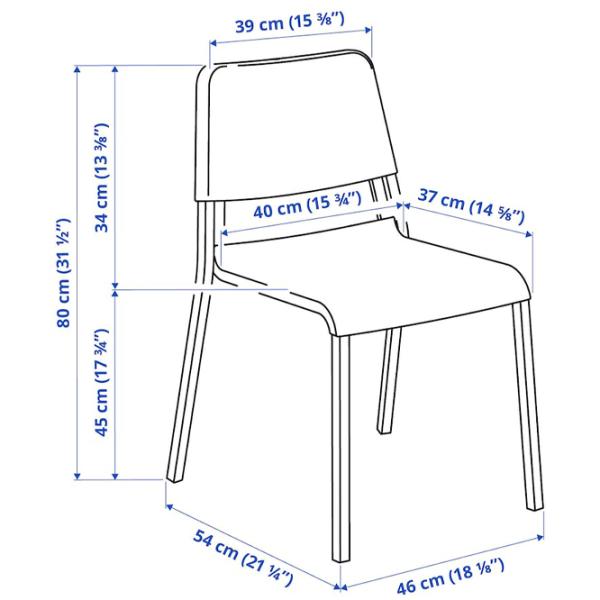 Обеденные стол со стульями Ikea Melltorp/Teodores Прямоугольная / ДСП / Белый photo 8