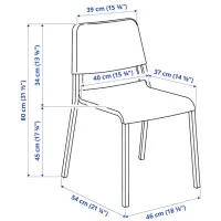 Set masă și scaune Ikea Melltorp/Teodores Dreptunghiulară / PAL / White photo 8