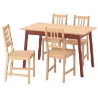 Set masă și scaune Ikea Pinntorp Dreptunghiulară / Lemn / Light Brown