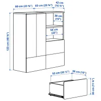 Шкаф Ikea Smastad/Platsa 120 x 42см x 123 / ДСП / Белый photo 7