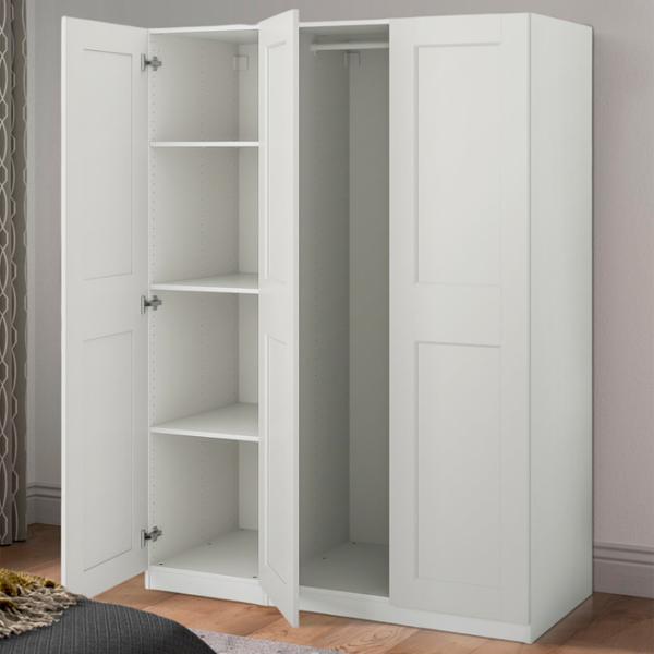 Шкаф Ikea Pax/Grimo 150 x 60см x 201.2 / ДСП / Белый photo 3