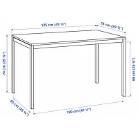 Set masă și scaune Ikea Melltorp/Ostano/Remmarn Dreptunghiulară / PAL / White photo 8