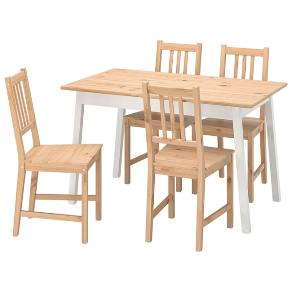 Set masă și scaune Ikea Pinntorp Dreptunghiulară / Lemn / Light Brown photo 1