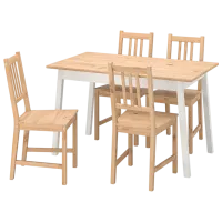 Set masă și scaune Ikea Pinntorp Dreptunghiulară / Lemn / Light Brown
