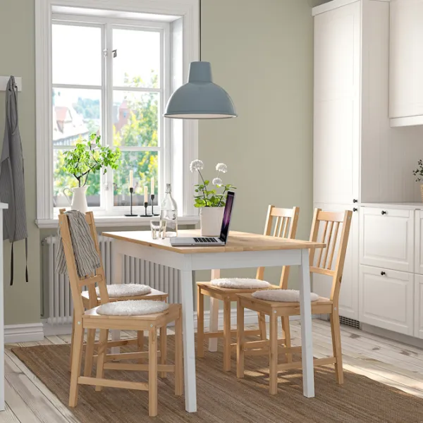 Set masă și scaune Ikea Pinntorp Dreptunghiulară / Lemn / Light Brown photo 6