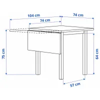 Set masă și scaune Ikea Nordviken/Skogsta Pătrată / PAL / White photo 7