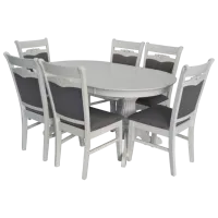 Set masă și scaune Evelin HV-33V/NV-10WP Ovală / PAL / White