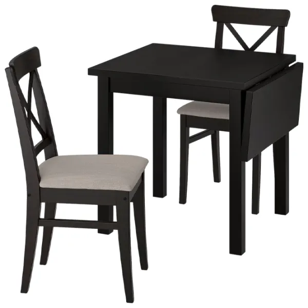 Обеденные стол со стульями Ikea Nordviken/Ingolf/Nolhaga Квадратная / ДСП / Черный photo 1 Обеденные стол со стульями Ikea Nordviken/Ingolf/Nolhaga Квадратная / ДСП / Черный photo 1