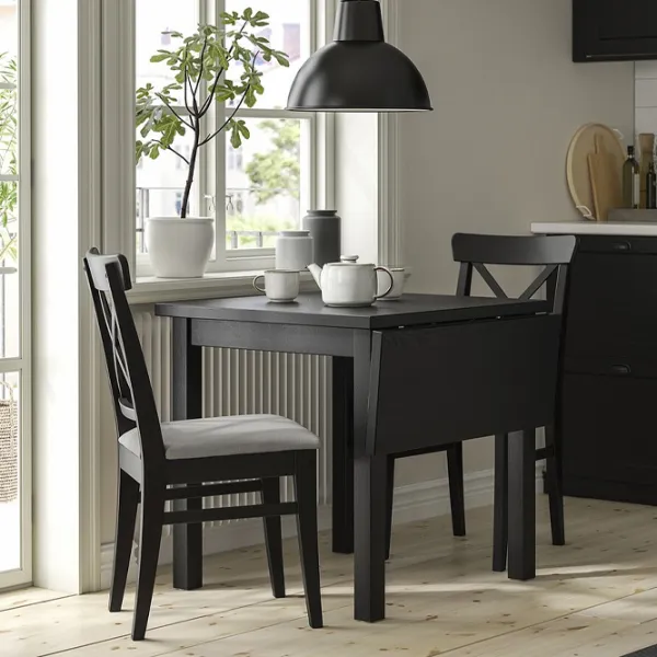 Обеденные стол со стульями Ikea Nordviken/Ingolf/Nolhaga Квадратная / ДСП / Черный photo 8 Обеденные стол со стульями Ikea Nordviken/Ingolf/Nolhaga Квадратная / ДСП / Черный photo 8