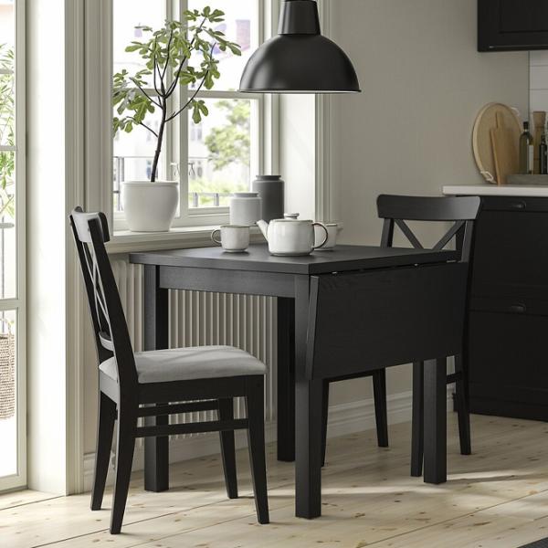 Обеденные стол со стульями Ikea Nordviken/Ingolf/Nolhaga Квадратная / ДСП / Черный photo 8 Обеденные стол со стульями Ikea Nordviken/Ingolf/Nolhaga Квадратная / ДСП / Черный photo 8