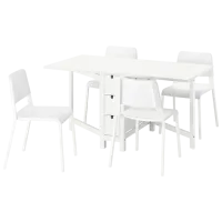 Set masă și scaune Ikea Norden/Teodores Dreptunghiulară / PAL / White
