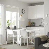 Обеденные стол со стульями Ikea Norden/Teodores Прямоугольная / ДСП / Белый photo 7