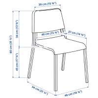 Обеденные стол со стульями Ikea Norden/Teodores Прямоугольная / ДСП / Белый photo 9