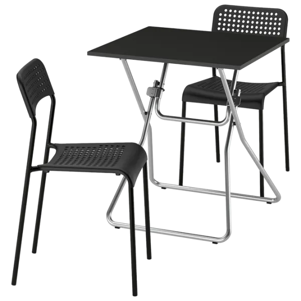 Обеденные стол со стульями Ikea Gunde/Adde Квадратная / Дерево / Черный photo 1