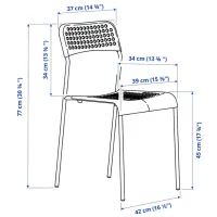 Set masă și scaune Ikea Gunde/Adde Pătrată / Lemn / Black photo 4