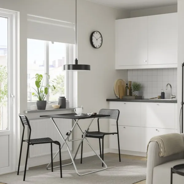 Обеденные стол со стульями Ikea Gunde/Adde Квадратная / Дерево / Черный photo 6