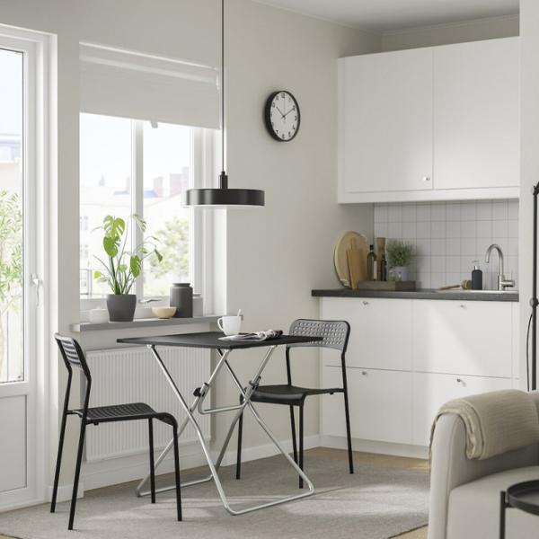 Обеденные стол со стульями Ikea Gunde/Adde Квадратная / Дерево / Черный photo 6