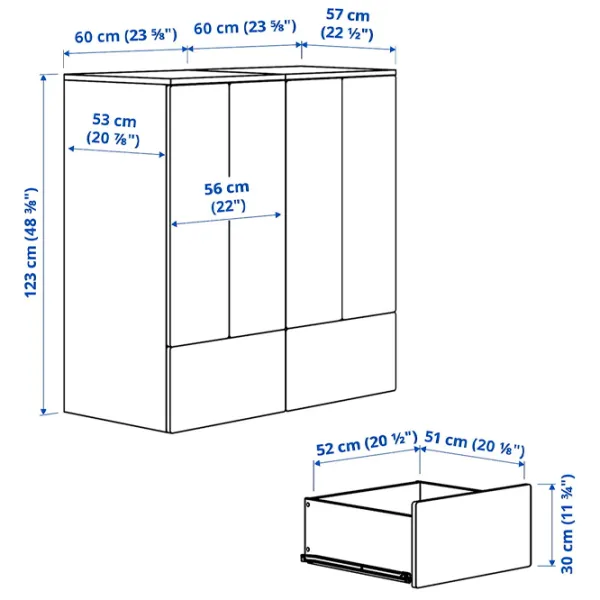 Dulap Ikea Smastad/Platsa 120 x 42 x 123 / DSP / Alb photo 6
