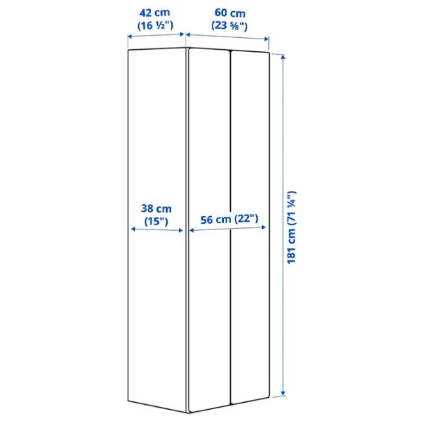 Шкаф Ikea Smastad/Platsa 60 x 42см x 181 / ДСП / Белый photo 8