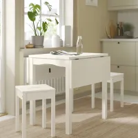 Обеденные стол со стульями Ikea Hauga Квадратная / ДСП / Белый photo 5