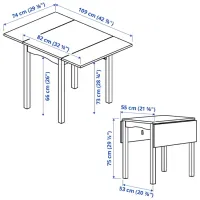 Обеденные стол со стульями Ikea Hauga Квадратная / ДСП / Белый photo 8