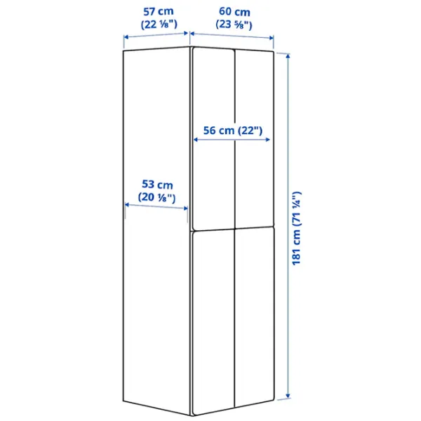 Шкаф Ikea Smastad/Platsa 60 x 57см x 181 / ДСП / Белый photo 8