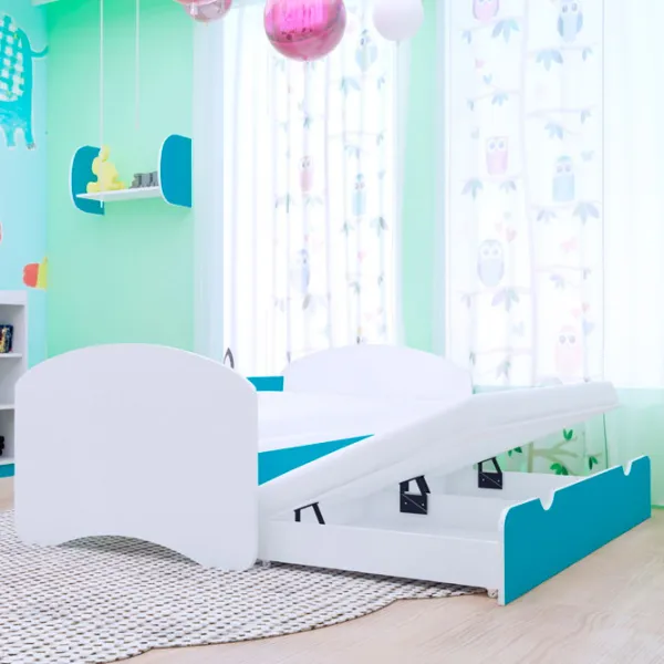 Pat pentru copii Happy Babies Happy 90 x 180 cm / PVC / Blue photo 4