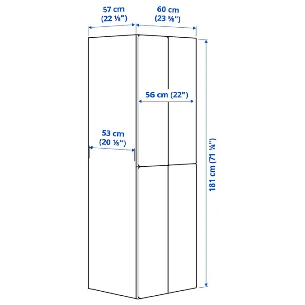 Шкаф Ikea Smastad/Platsa 60 x 57см x 181 / ДСП / Белый photo 6