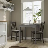 Обеденные стол со стульями Ikea Hauga/Stefan Квадратная / ДСП / Серый photo 8