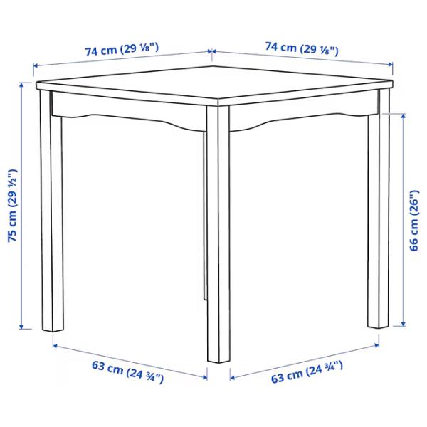 Set masă și scaune Ikea Hauga/Stefan Pătrată / PAL / Gray photo 9
