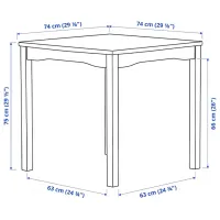 Обеденные стол со стульями Ikea Hauga/Stefan Квадратная / ДСП / Серый photo 9